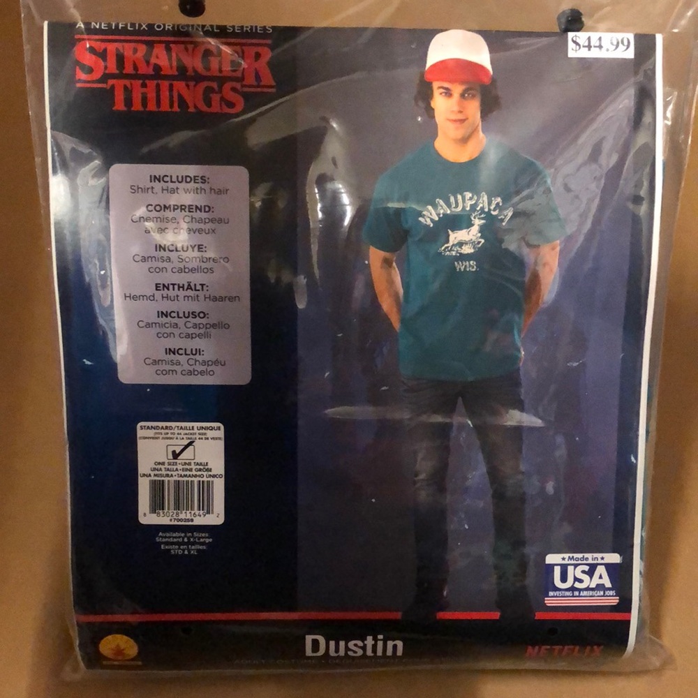 Stranger Things Dustin Adult Costume! New!